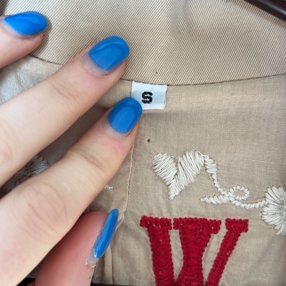 Johnny Was Los Angeles Khaki Embroidered Coeur Libre Jacket Size Small - Picture 8 of 9